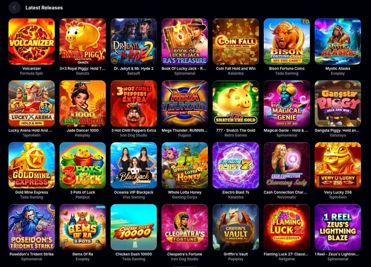 Fairspin Casino Spieleauswahl